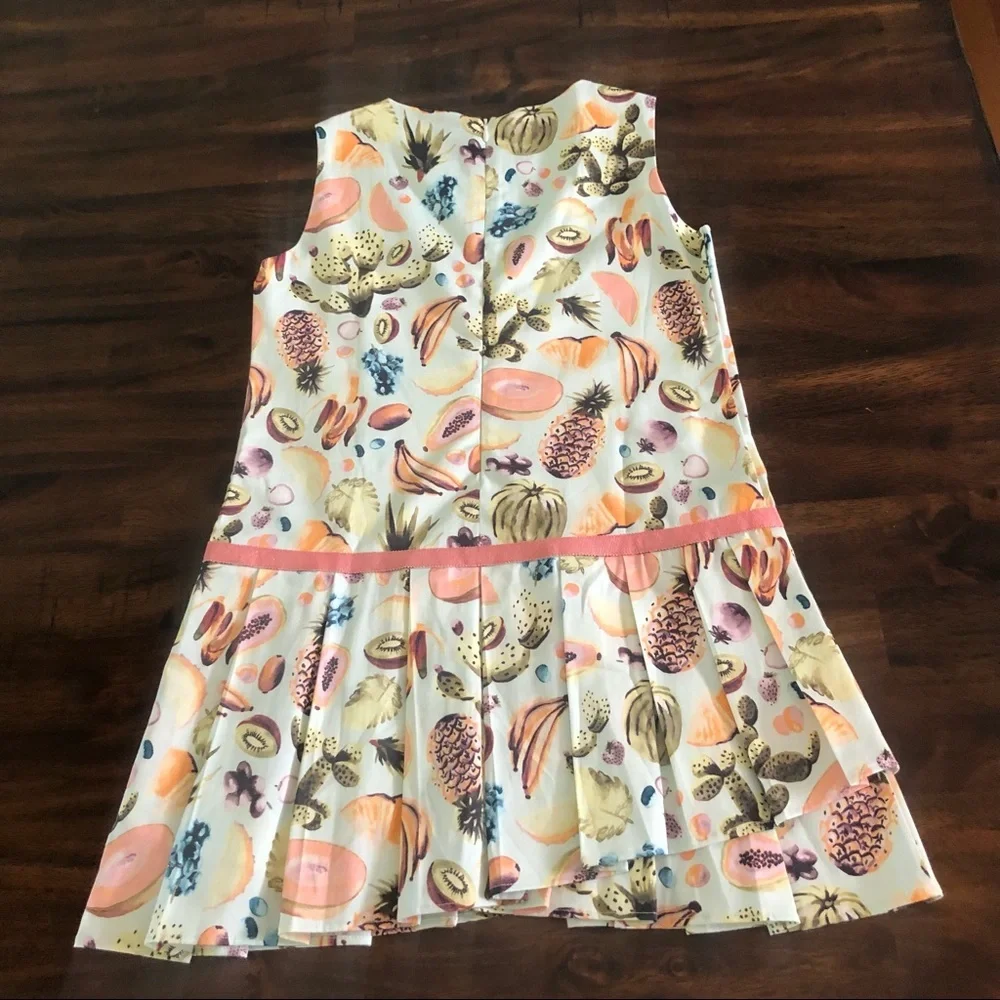 Pili Carrera Spain Pleated Fruit Shift Dress